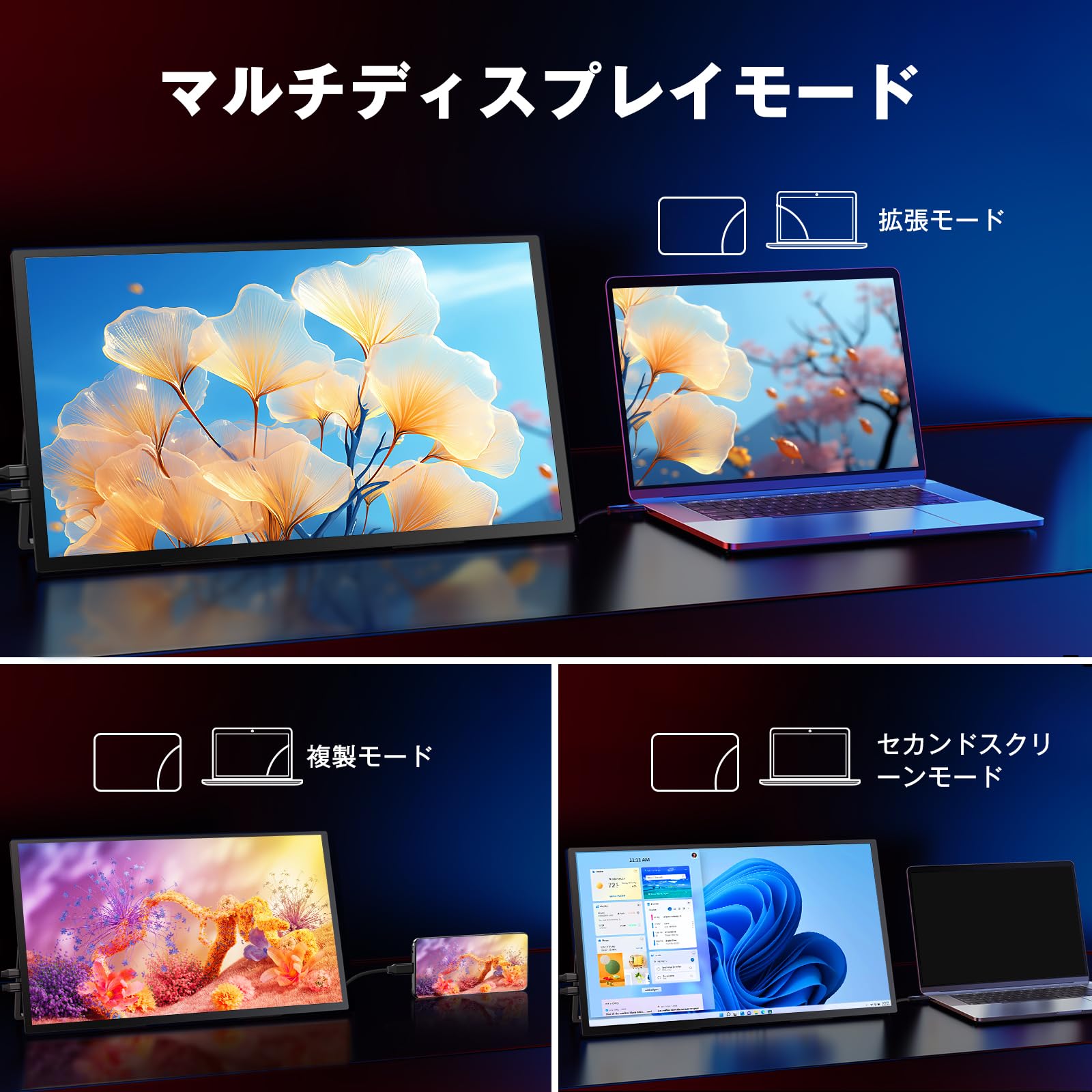 Amazon.co.jp: 4k QLED モバイルモニター Newsoul 18.4インチ大画面