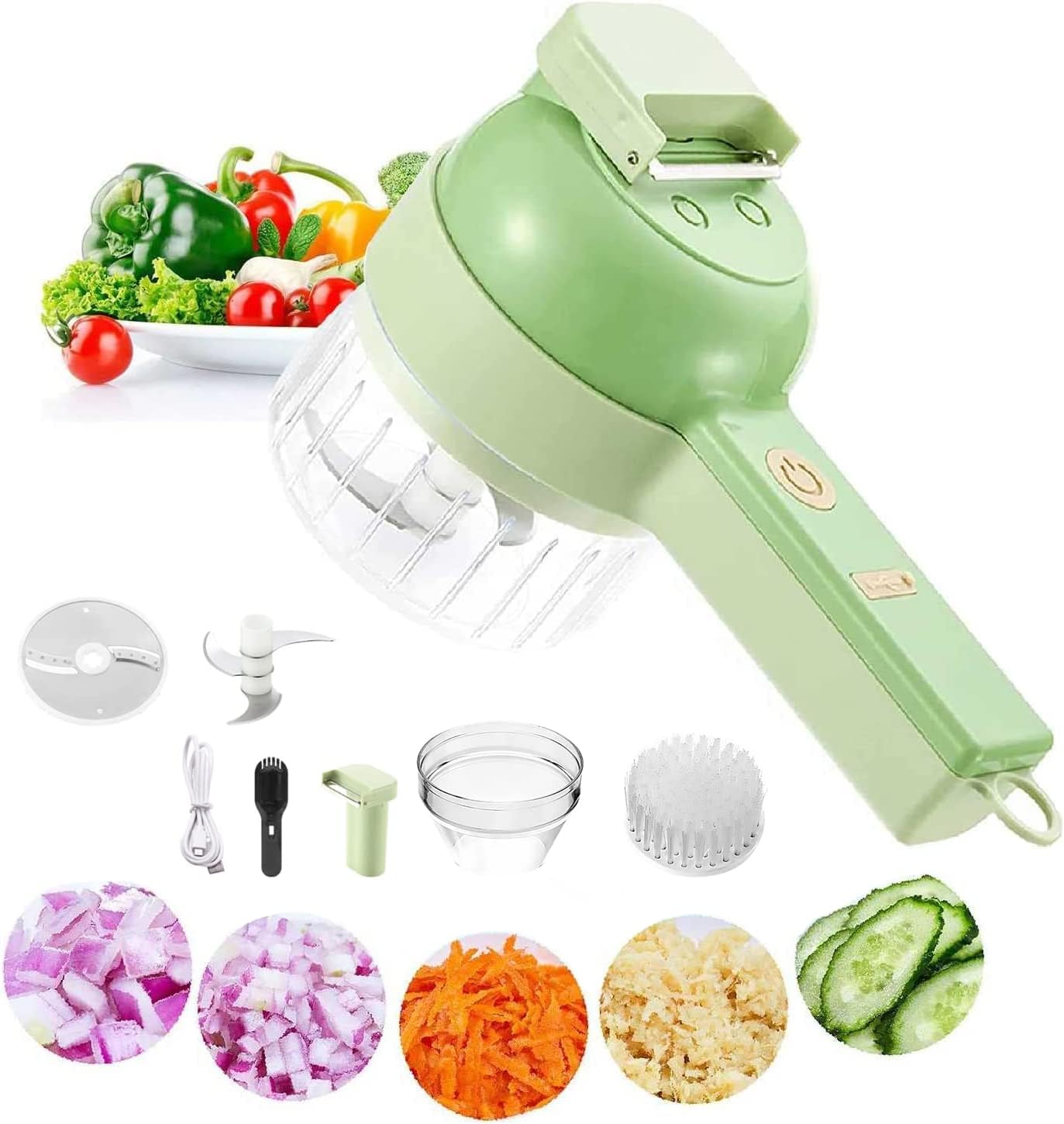 4 in 1 Handheld Electric Garlic Mud Masher, Kitchen