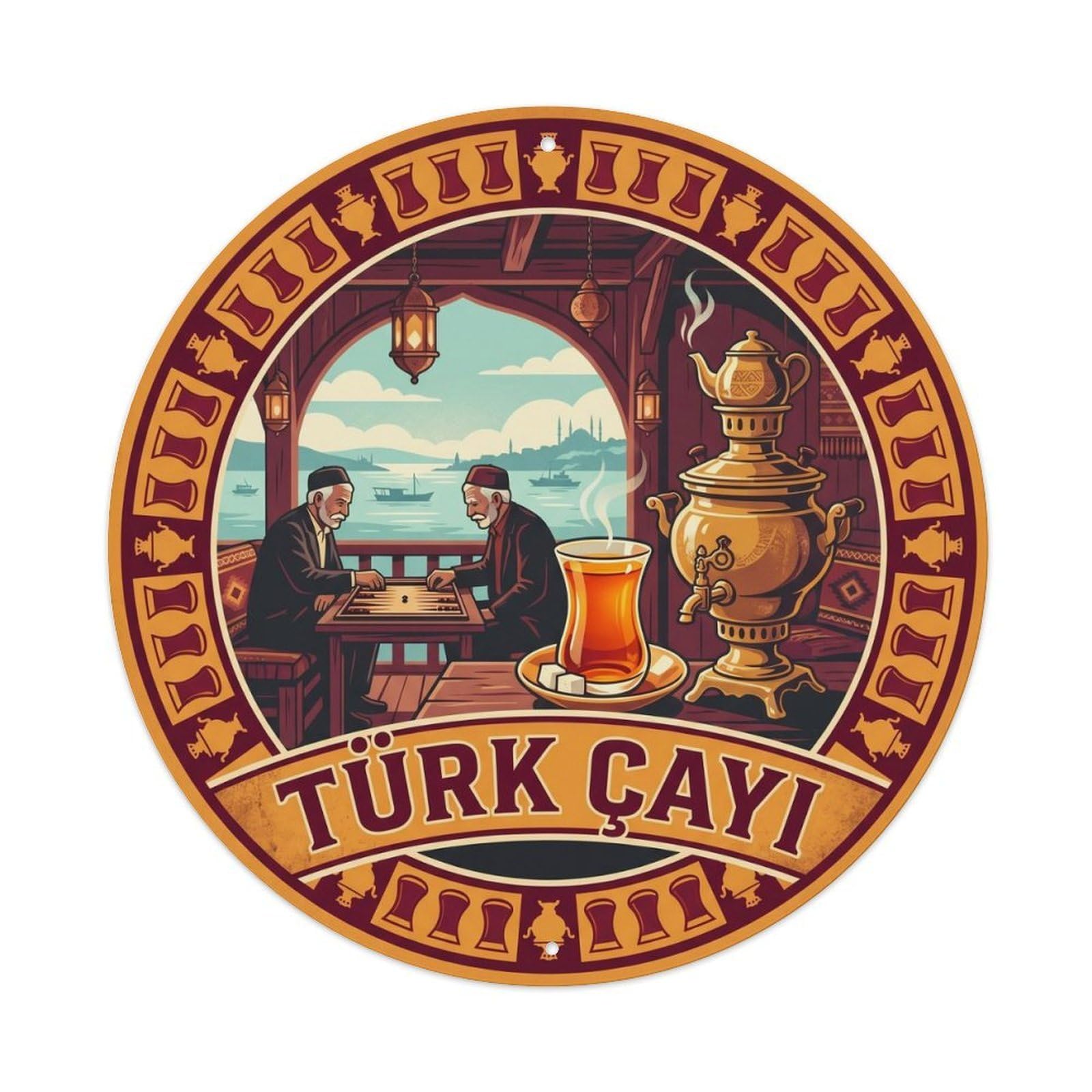 Cay Tulip Glass Turkey Travel Heritage Bold Color Metal Tin Sign