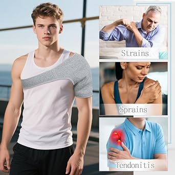 Shoulder Brace Support Rotator Cuff Support Brace Shoulder Compression Sleeve for Men Women (Medium)