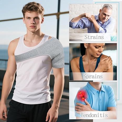 Shoulder Brace Support Rotator Cuff Support Brace Shoulder Compression Sleeve for Men Women (Medium)