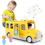 Nicmore School Bus for Toddlers: Musical Toy With Lights, Sounds & 5 Figures for Ages 1-4 | 1st 2nd Birthday Gifts for Kids 18 Months+