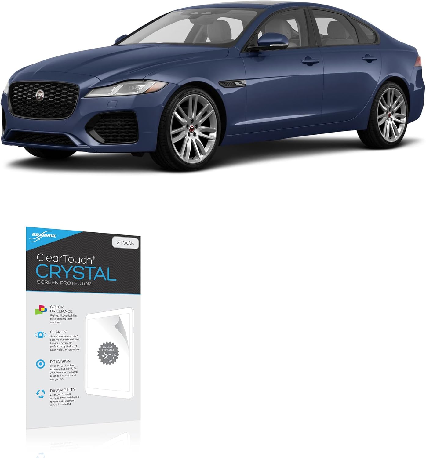 BoxWave Screen Protector Compatible With Jaguar 2024 XF Cluster Display (12.3 in) - ClearTouch Crystal (2-Pack), HD Film Skin - Shields From Scratches