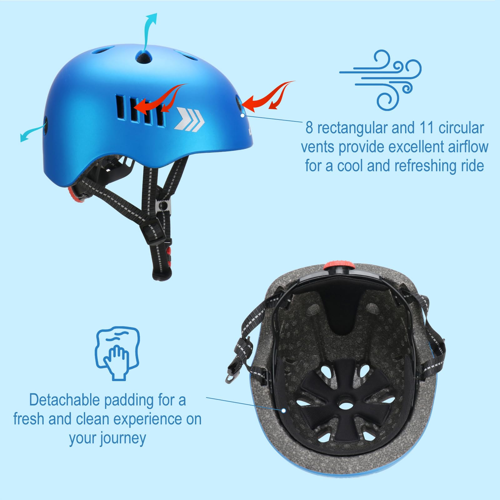 KAMUGO Toddler Helmet Kids Bike Helmet for Ages 2-8 Years Girls Boys,Child Adjustable Helmet Multi-Sport Bicycle Skateboard Skating Scooter Cycling Inline Skates