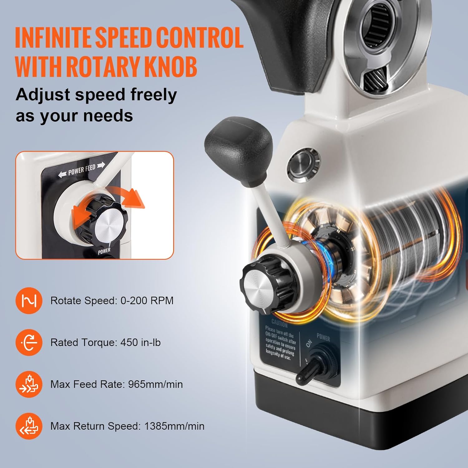 Vevor Al-310S Power Feed X-Axis 450 in-lb Torque,Power Feed Milling Machine 0-200PRM, Power Table Feed Mill 110V,for Bridgeport and Similar Knee Type Milling Machines - Amazon.com