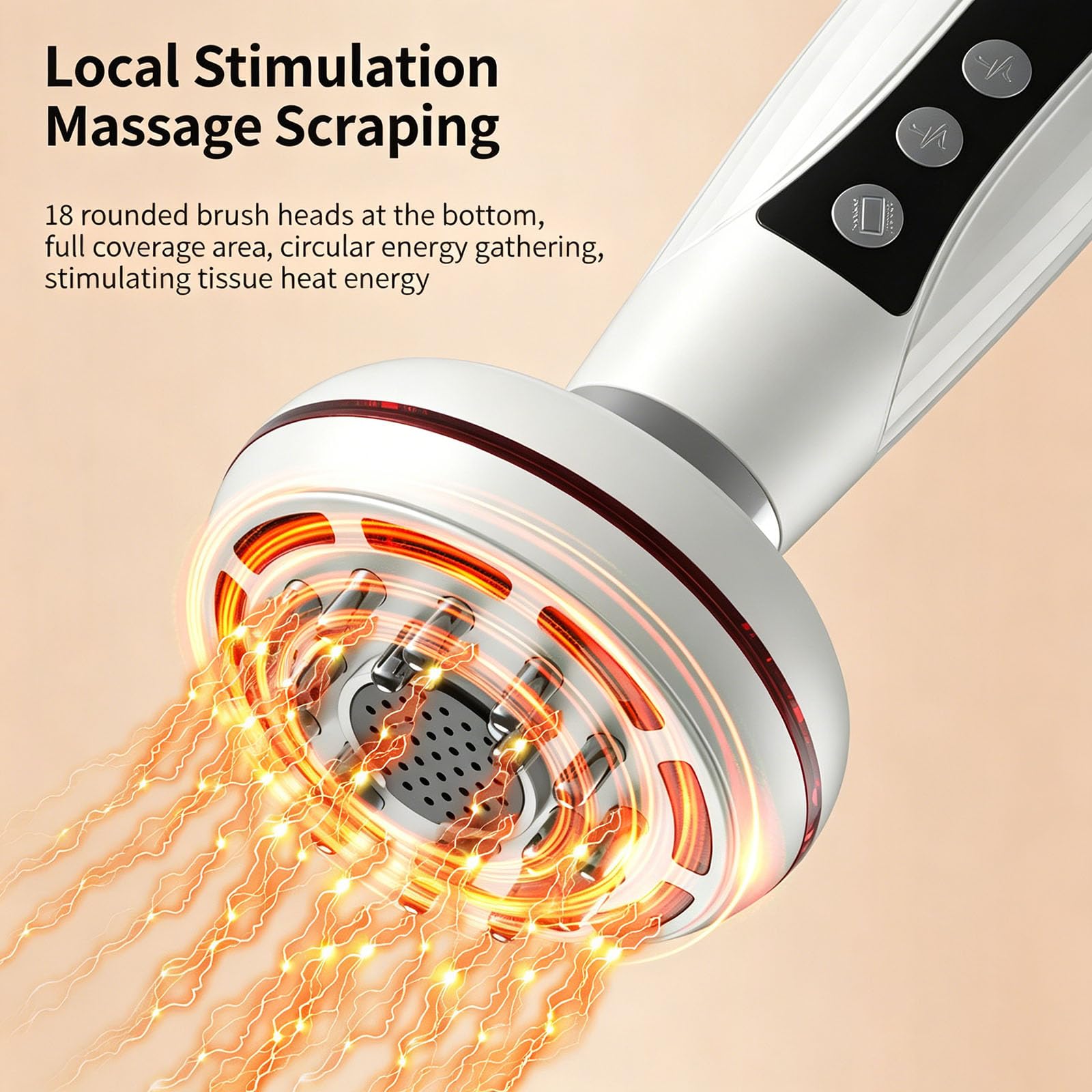 Massaggiatore per drenaggio linfatico 4 in 1, Strumento per massaggio anticellulite, Aiuta a ridurre smagliature e cellulite, per gambe, Braccia, Pancia, Include cuscinetti Moxa