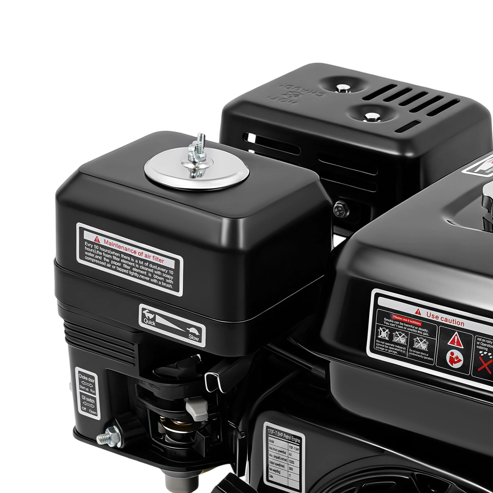 Motor de gasolina de 7,5 CV de 4 tiempos, 212 cc y 3600 rpm, motor estacionario, motor de 4 tiempos, motor multiusos para bombas de agua, vibradores, generadores