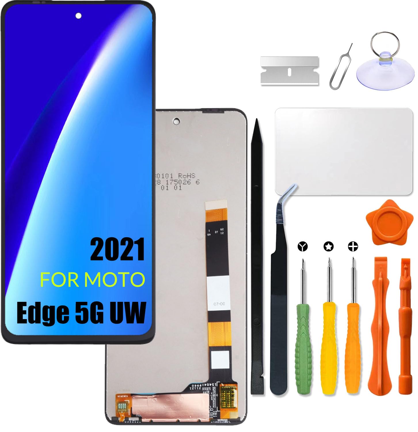 Replacement for Motorola Edge 5G UW 2021 LCD Screen for Moto XT2141 XT2141-1 XT2141-2 XT2141DL Screen Touch Digitizer Assembly LCD Display with Repair kit