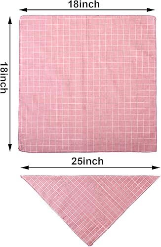 Miniatura 2 de SATINIOR 8 bandanas para perro, a cuadros, lunares, primavera, bandana triangular, suave, lavable, ajustable, accesorios para gatos pequeños,