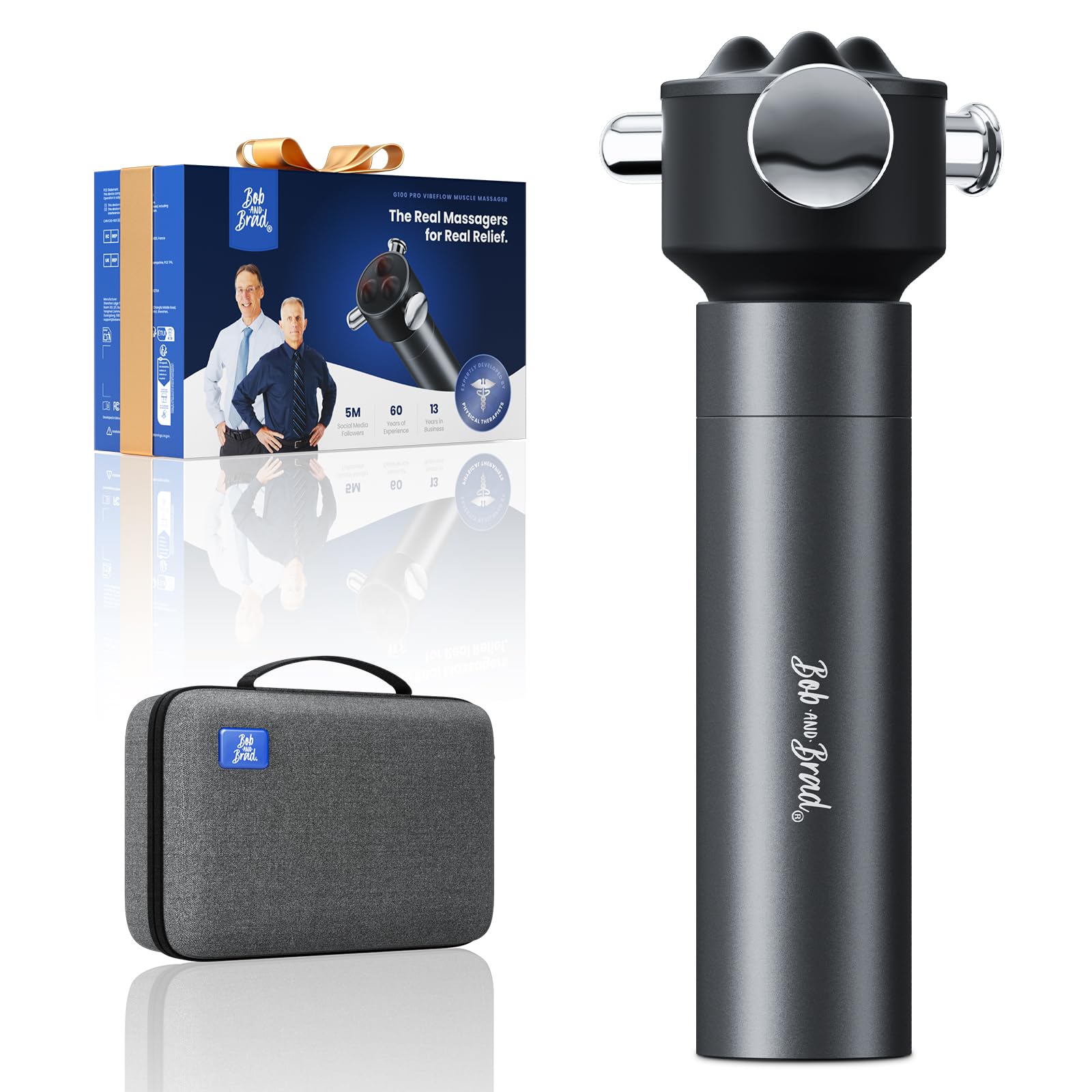 BOB AND BRAD VibeFlow Massaggiatore Elettrico, Alternativa alla Pistola Massaggio Muscolare, 116Hz, 7.000 giri/min, Massaggiatore Tessuto Profondo, Fascia Punti Trigger, Schiena, Collo, Spalle, Gambe