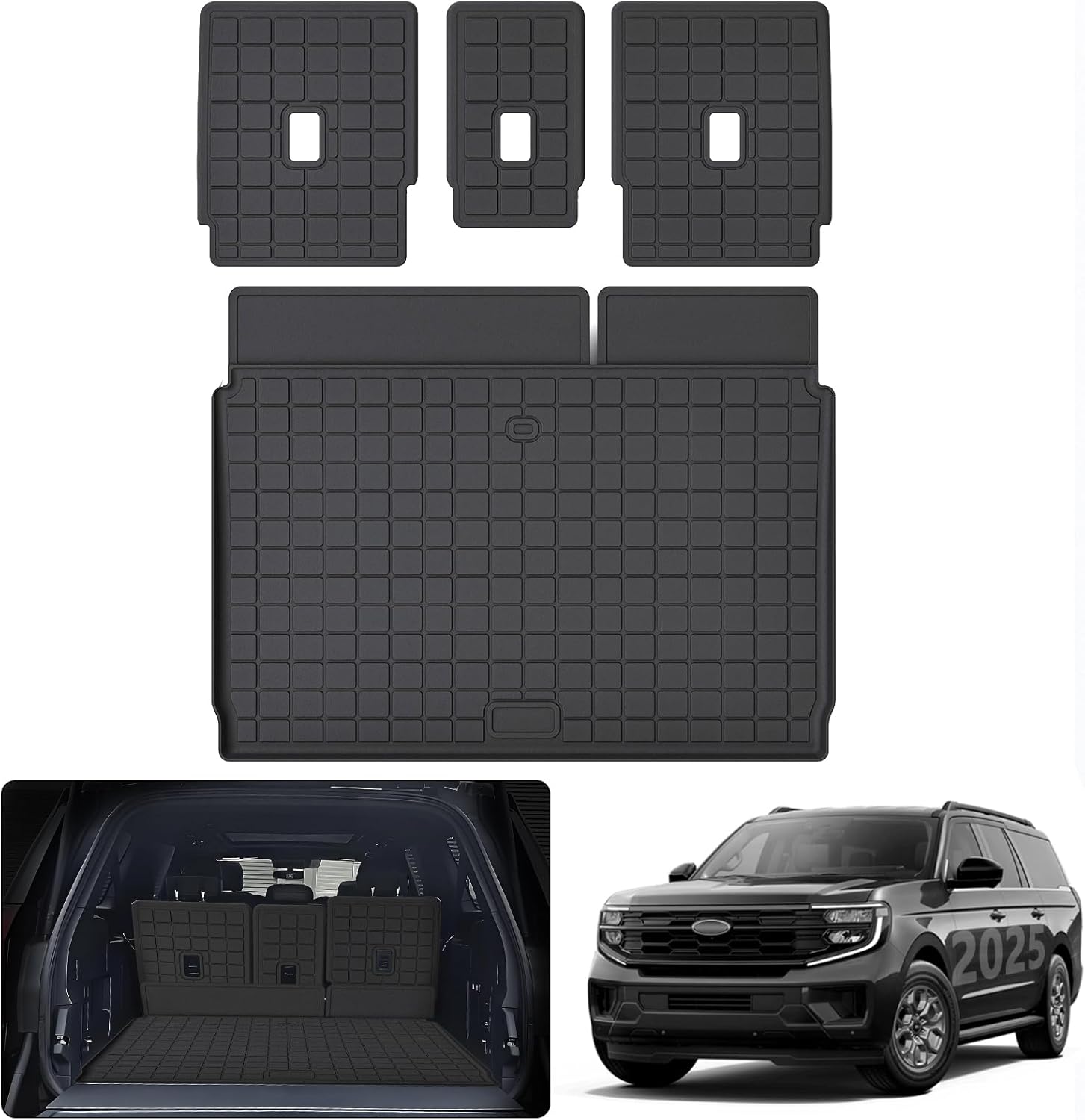 Trunk Mat & Backrest Mat for 2025 Ford Expedition MAX (7/8 seats) - All Weather TPE