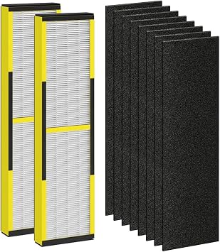 FLT4825 Replacement Filter for Germ Guardian Air Purifier, for AC4825 AC4850, 2 True HEPA + 8 Carbon Filters