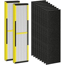 FLT4825 Replacement Filter for Germ Guardian Air Purifier, for AC4825 AC4850, 2 True HEPA + 8 Carbon Filters