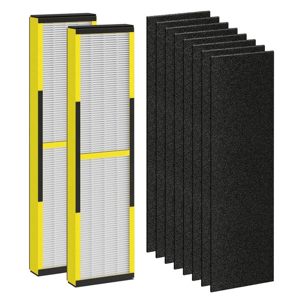 CTRLZS FLT4825 Replacement Filter for Germ Guardian Air Purifier, for AC4825 AC4850, 2 True HEPA + 8 Carbon Filters
