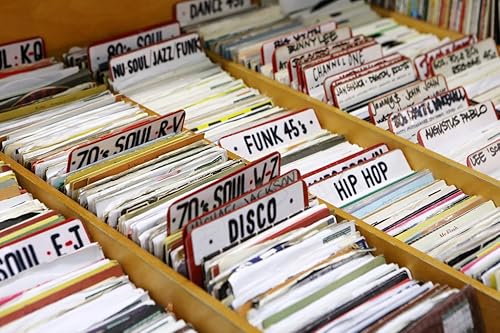 Póster vintage de los años 45 Disco Funk Soul Music Record Store Foto Fotografía Cool Wall Art Print Poster 18x12