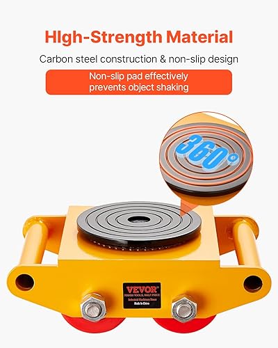 Miniatura 3 de VEVOR 4PCS Machinery Skate Dolly, 26455LBS12T Industrial Machinery Mover, Heavy Duty Carbon Steel Machinery Moving Skate y 4 ruedas de acero al