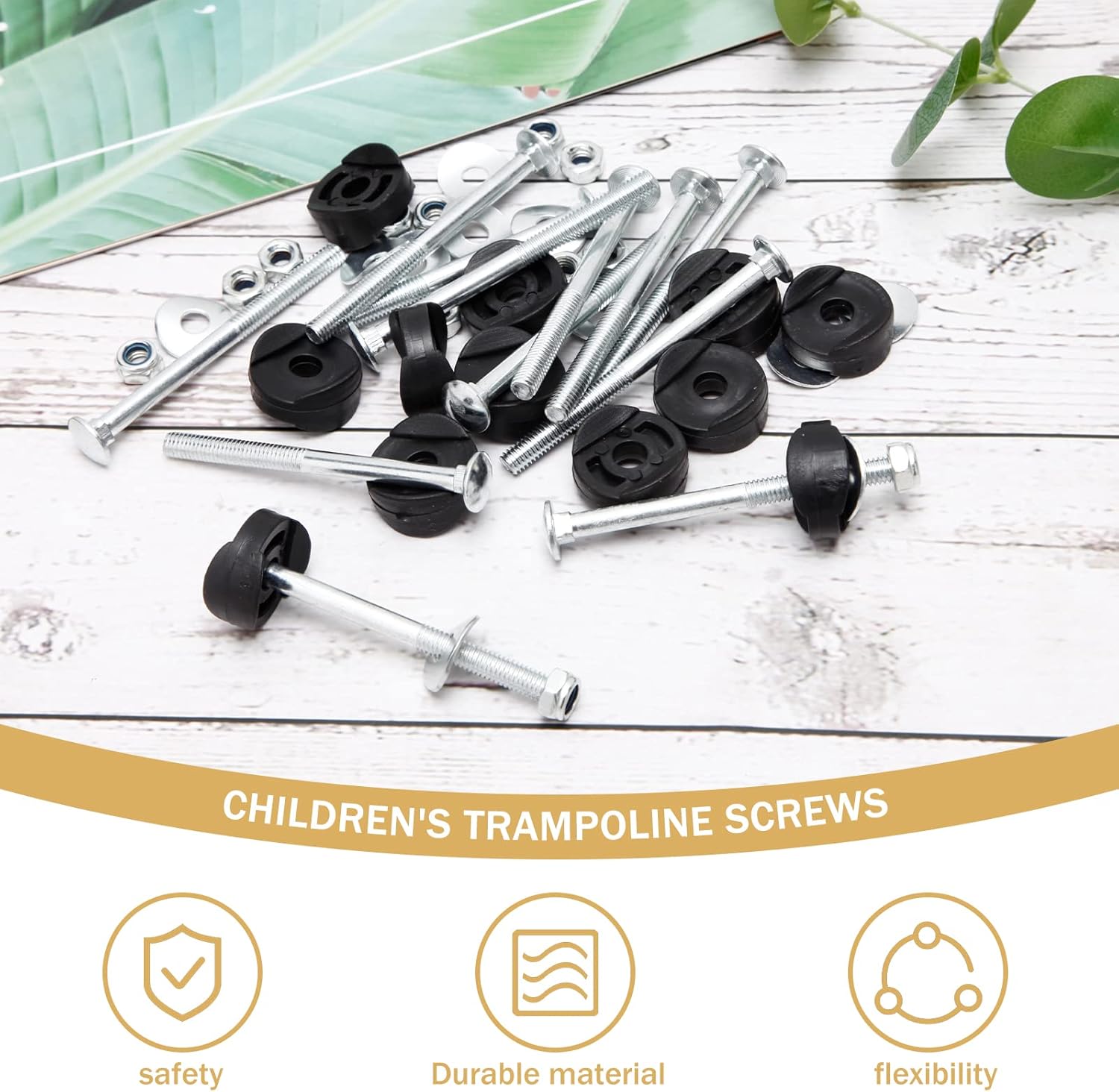 LQKYWNA Trampoline Screws, 12Pcs Trampoline Stability Tools, Galvanized