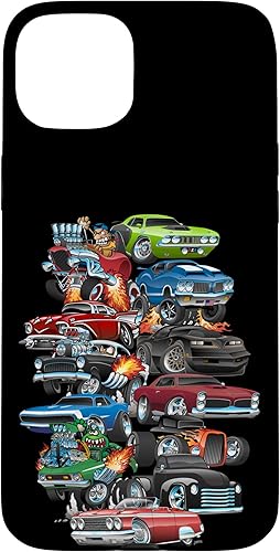 Vista 16 de Funda para iPhone 13 Hotrods, autos clásicos, coches musculosos y carros de carreras