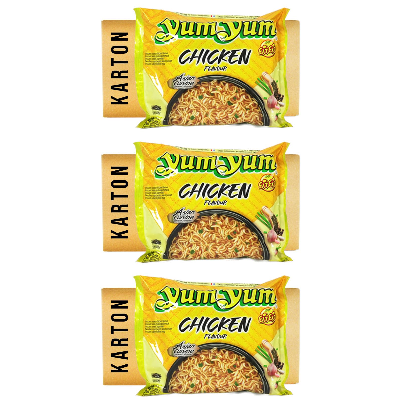 90er Pack (90x60g) Yum Yum Chicken Geschmack Instant Nudelsuppe