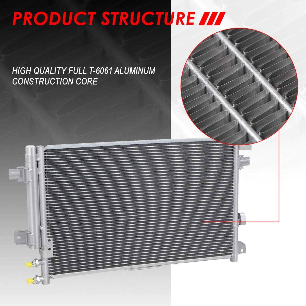 Auto Dynasty 3746 Aluminum A/C Condenser Compatible with Chirysler pacifica 07-08