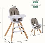 Evolur Zoodle Chaise Haute 2 en 1, Design Moderne, Chaise pour Tout-Petit, Coussin Amovible, Plateau Réglable, Bébé et Tout-Petit, Noir