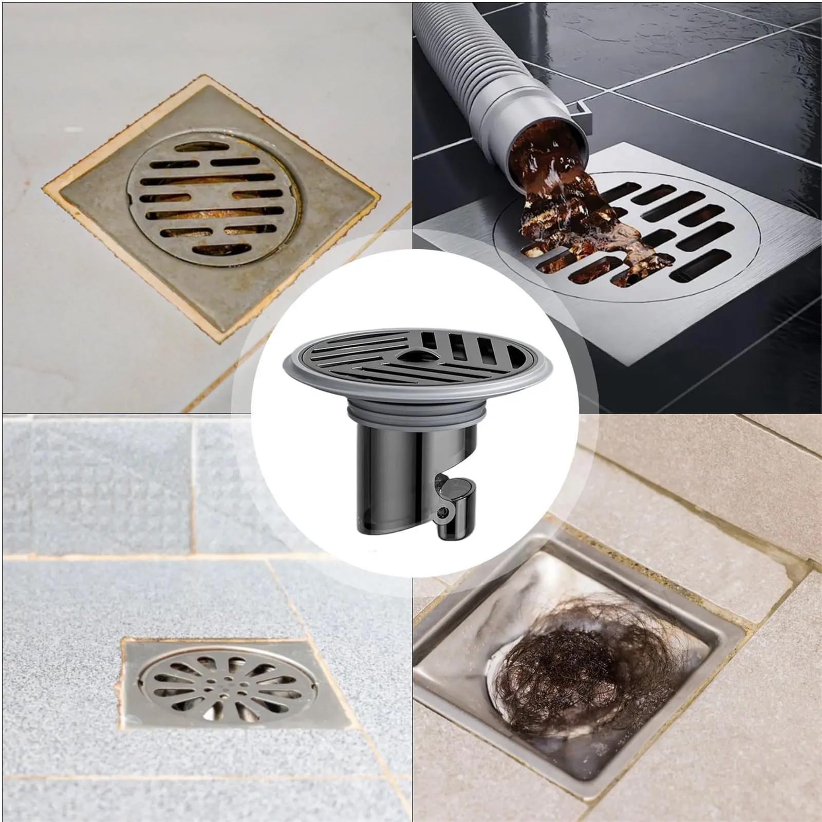 Sumidero Ducha Filtro de prevención reflujo núcleo Drenaje Piso Inodoro Acero Inoxidable