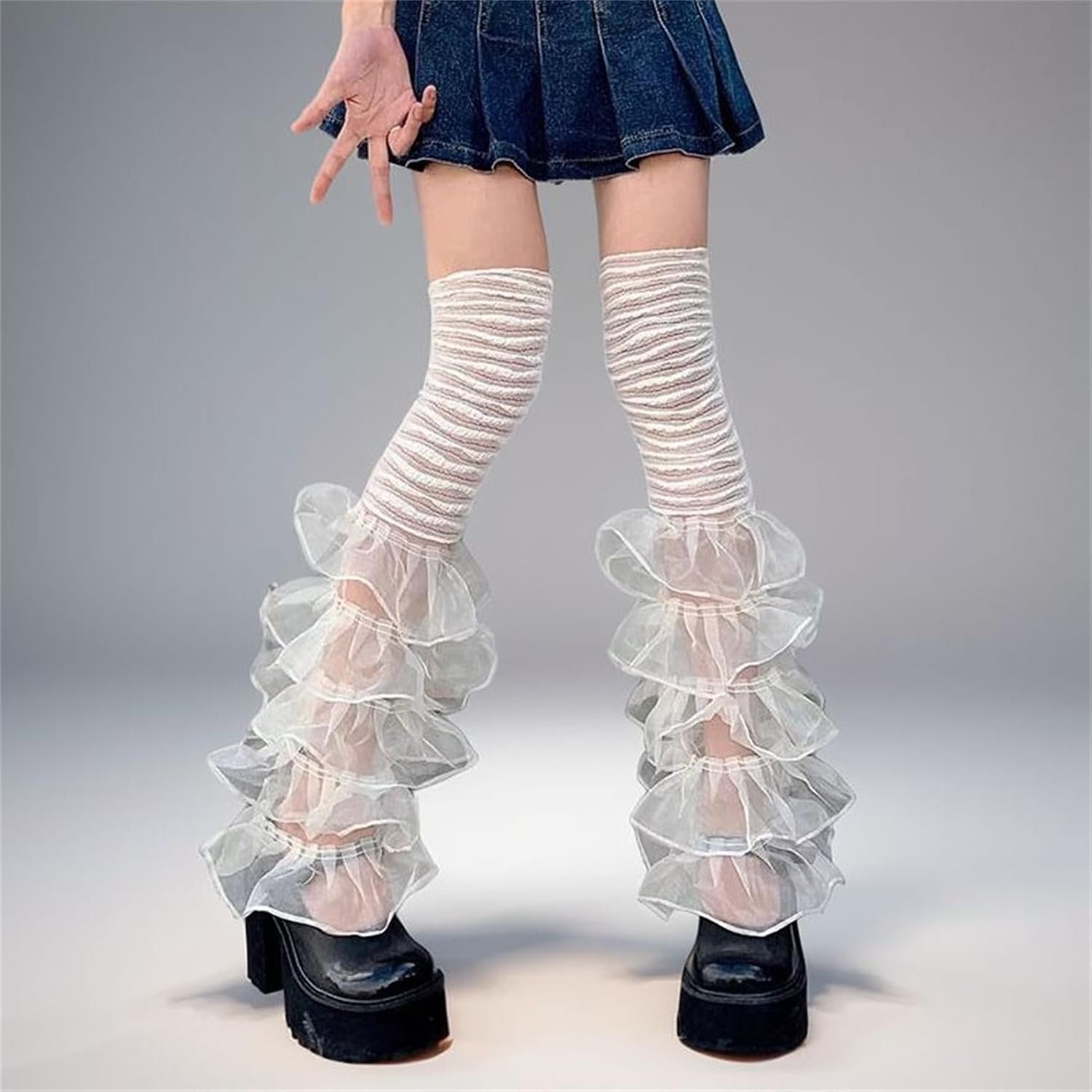 Sup-Coente Cute Leg Warmers for Women Y2k Alt Scene Goth Fashionable