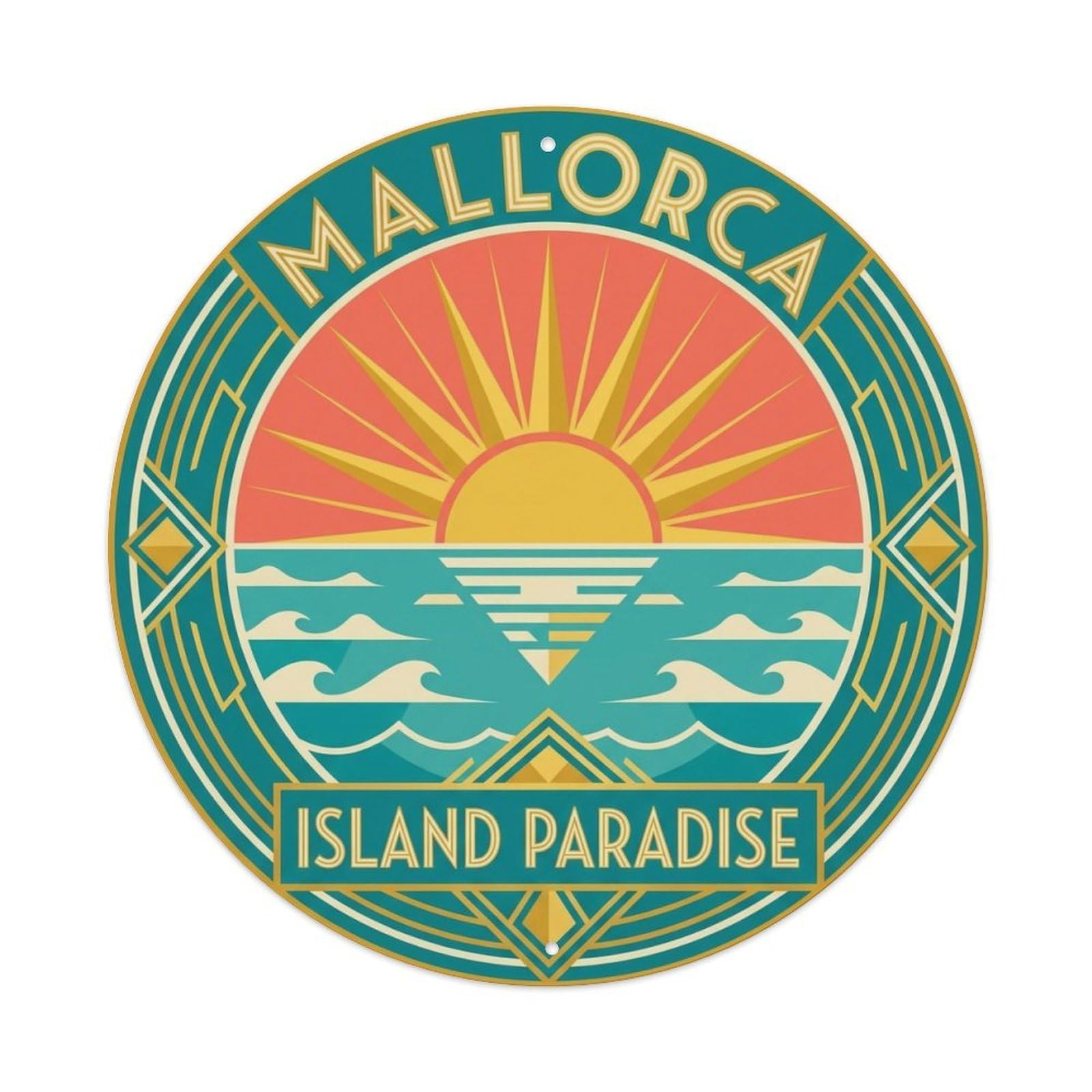 Vintage Travel Mallorca Spain Celebration Metal Tin Sign