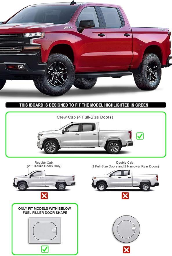 Estribos APS 6in Acero Inoxidable Negro para Chevy Silverado GMC Sierra miniatura 2