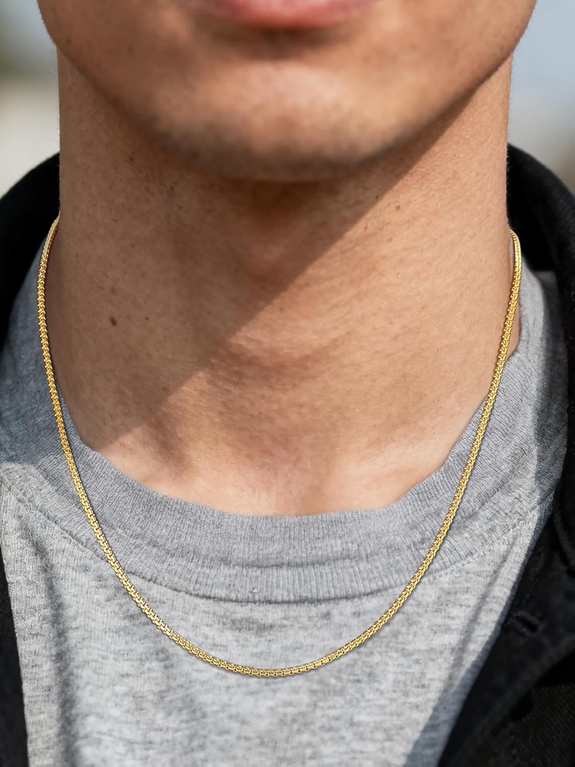 Richsteel Stainless Steel Mens Flat Link Chain Necklace, Black/Gold/Steel Chain for men, 2mm/4mm/6mm Width, No Tarnish & Hypoallergenic Hip Hop Jewelry, 18"-30" Length - Image 8