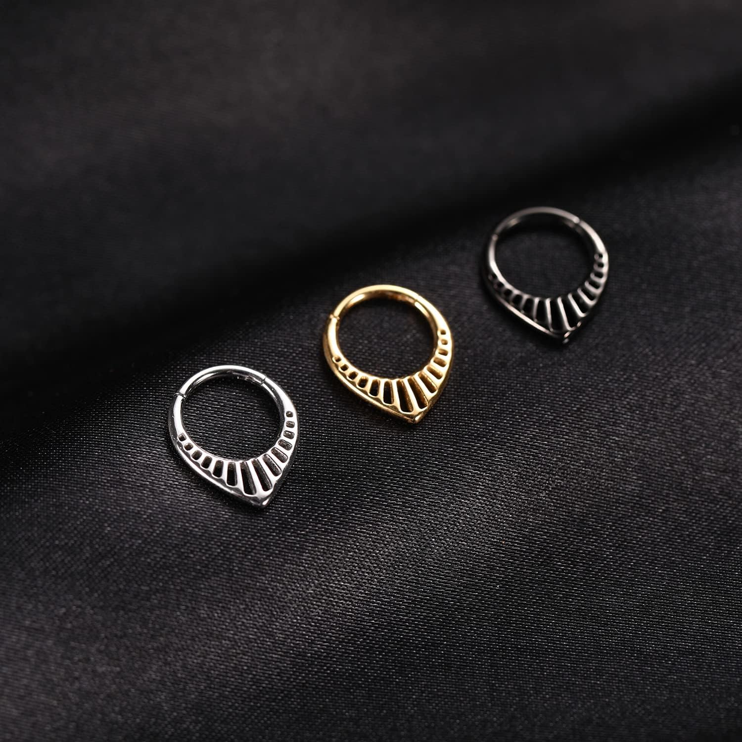 PEAKLINK 16G Septum Jewelry Septum Ring and Earrings - Daith, Rook, Conch, Helix, Tragus Piercings - Surgical Steel - Image 5