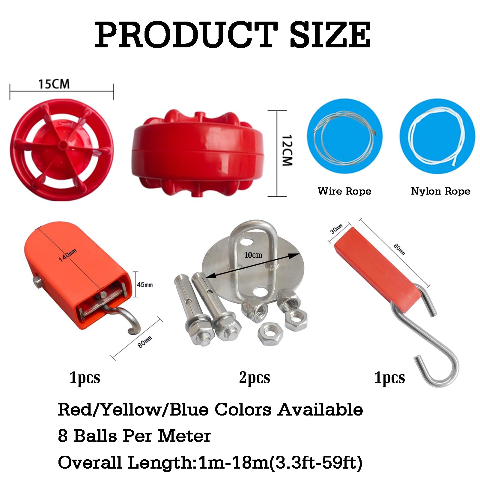 Barrière de sécurité pour Piscine, Ligne de séparation pour équipement de Piscine, bouée de séparation, Facile à Installer, adaptée aux Parcs Aquatiques de Plage (Corde en Nylon, 6 mètres)