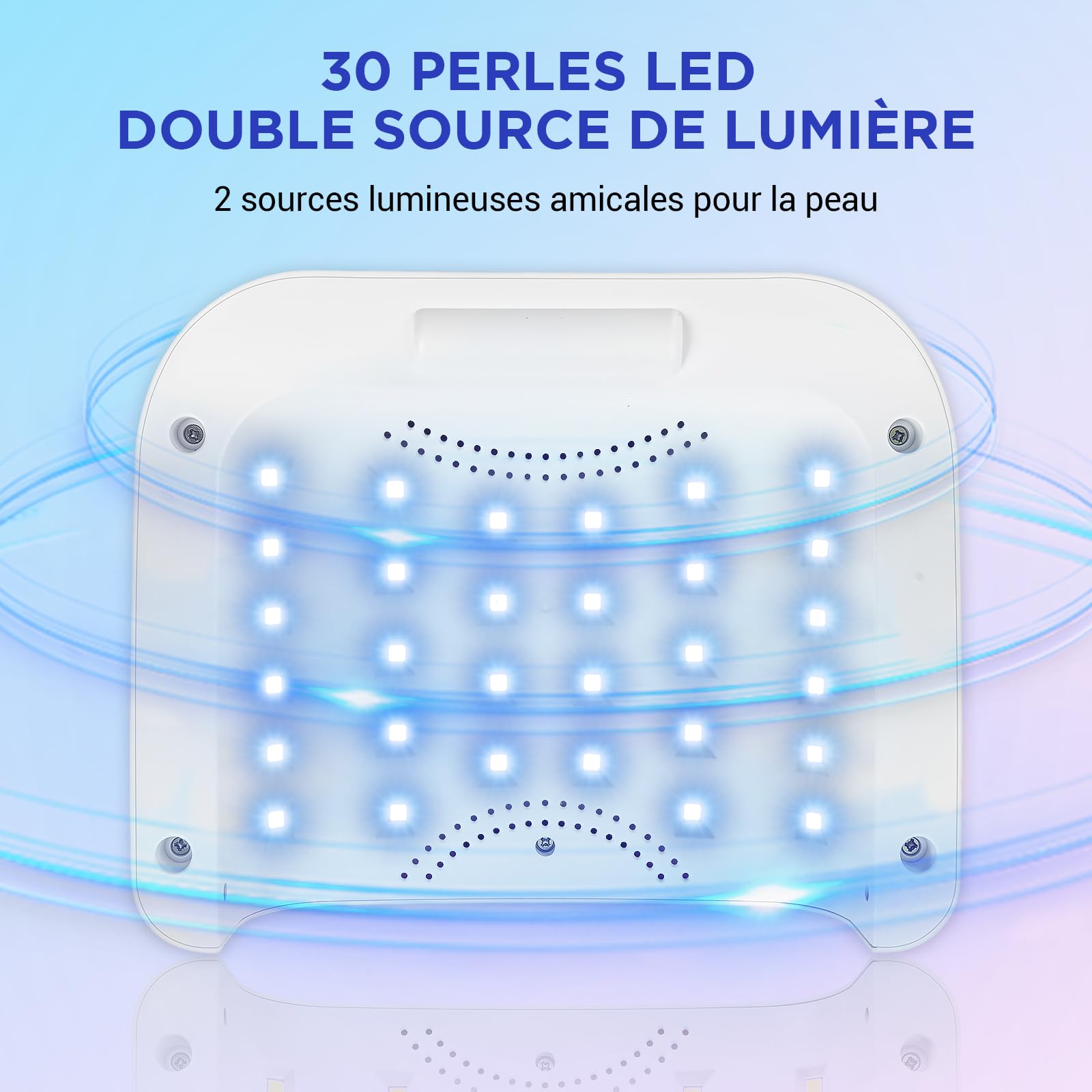 Lampe UV rechargeable sans fil pour ongles en gel, lampe à ongles LED décorée de strass étincelants pour la maison/le salon de manucure (Sparkly Diamond and White)
