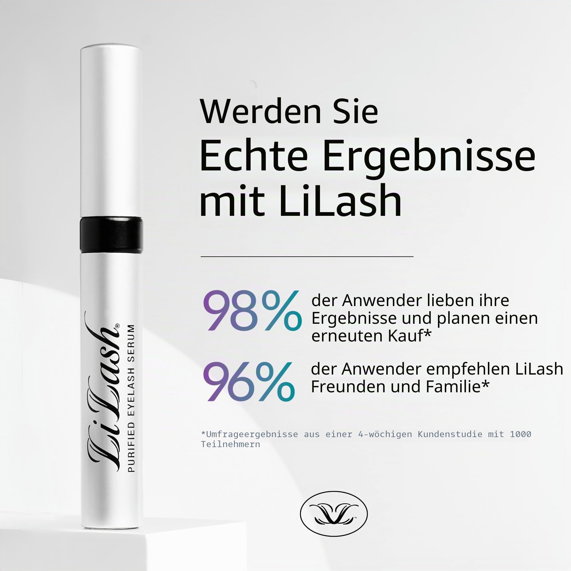 LiLash Purified Eyelash Physician-Formuliertes Serum XL für vollere & länger aussehende Wimpern | Natürlicher Wimpernverstärker Sicher für empfindliche Augen und Kontaktlinsenträger -(4 ml)