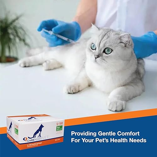 Miniatura 5 de Caja de 100 jeringas de insulina U-100 para mascotas, 28G x 1/2 pulgada 1cc, inyección cómoda, marcas permanentes en negrita para una dosificación