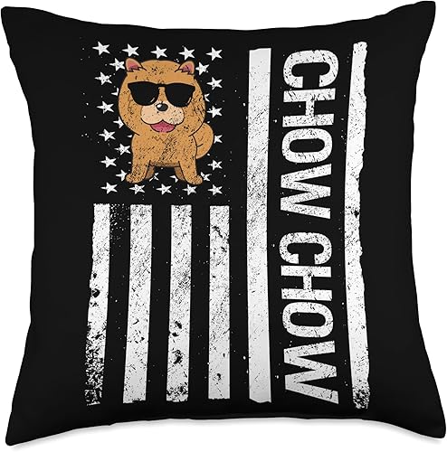 Miniatura 4 de Chow Chow Lover Apparel American USA Flag Funny Chow Dog Lover Throw Pillow, 16x16, Multicolor