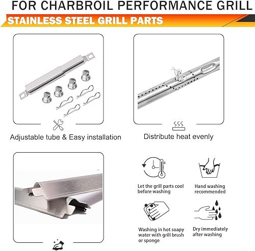 Miniatura 8 de Reemplazo de quemadores de parrilla para Charbroil 463660021 463660421, piezas de parrilla Performance 2 quemadores G325-0002-W1 placas de calor,