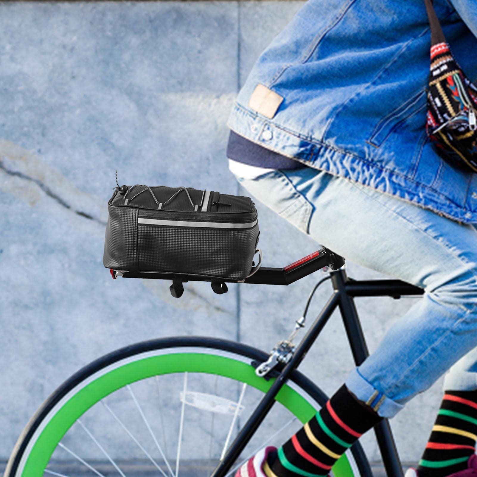 Portapacchi A Sgancio Rapido - Porta-carico Con Luce, Struttura Universale E Regolabile | Supporto Per Bicicletta In Lega Con Fanale Posteriore, Per Baule, Borse E Valigie