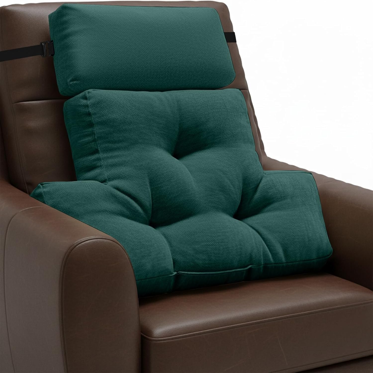 Back Support Cushion, Lumber Support Cushions with Adjustable Neck Pillow, Posture Support Side Sleeper Pillows Neck Support, Back Support Pillow for Recliner Chair Sofa Couch, Pain Relief Green1#