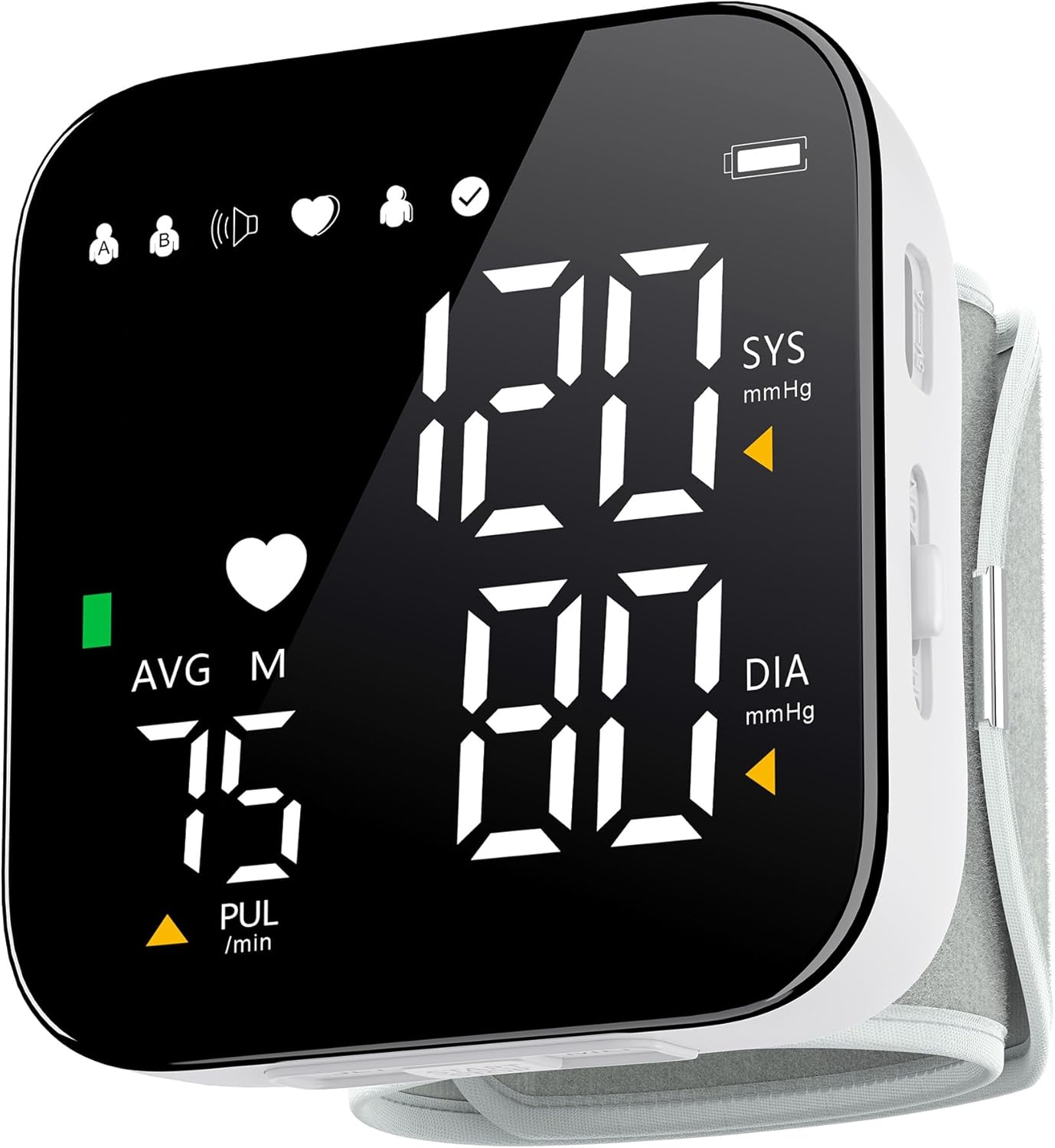 Blood Pressure Monitor Rechargeable Wrist Blood Pressure Cuff Adjustable Digital BP Machine 2x90 Readings Voice Broadcast Backlit Display for Home Use with Carrying Case