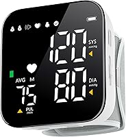 Coverich CK-W118 Rechargeable Wrist Blood Pressure Monitor - Adjustable Cuff, 2x90 Dual User Memory, Voice Broadcast, Backlit Display & Case