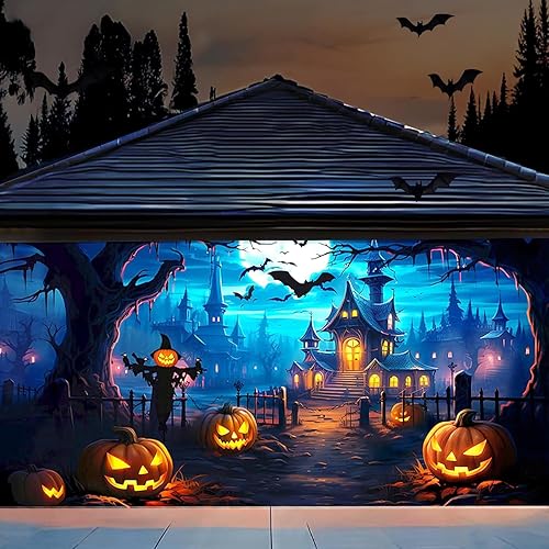 Halloween Garage Door Banner 7 x 16 Ft Extra Large