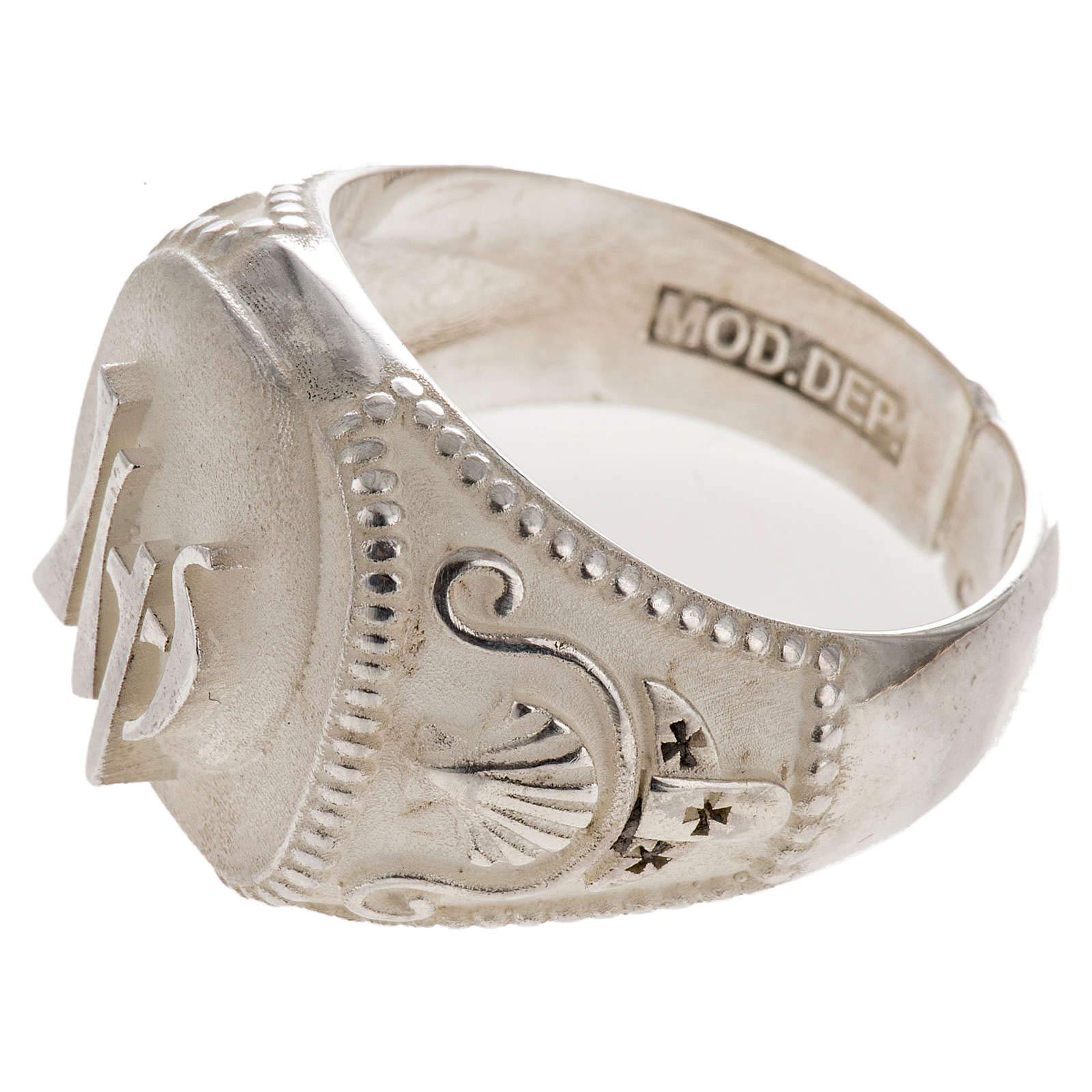 Holyart Anillo obispo ajustable Año de la Fe plata de ley, 20 mm (0.79 inc.) - EU/ES 23