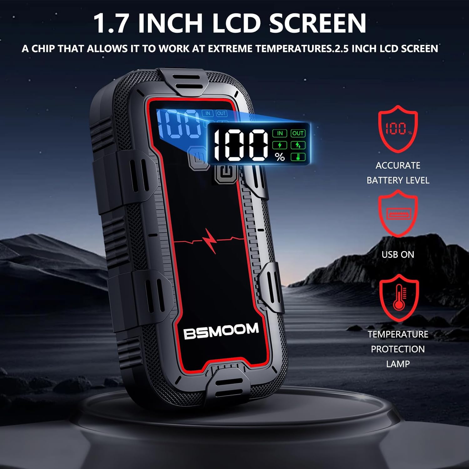 5000A Jump Starter,99Wh Car Battery Jump Starter(Up to All Gas or 8.0L Diesel Engine),12V Auto Battery Booster,Portable Lithium Jump Box with LED Light/USB QC3.0