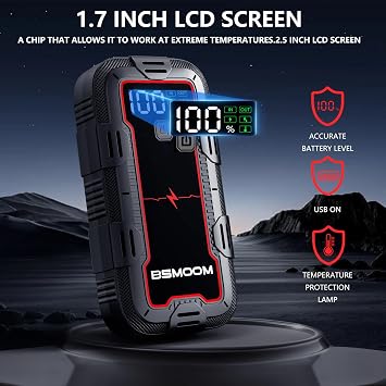 5000A Jump Starter,99Wh Car Battery Jump Starter(Up to All Gas or 8.0L Diesel Engine),12V Auto Battery Booster,Portable Lithium Jump Box with LED Light/USB QC3.0