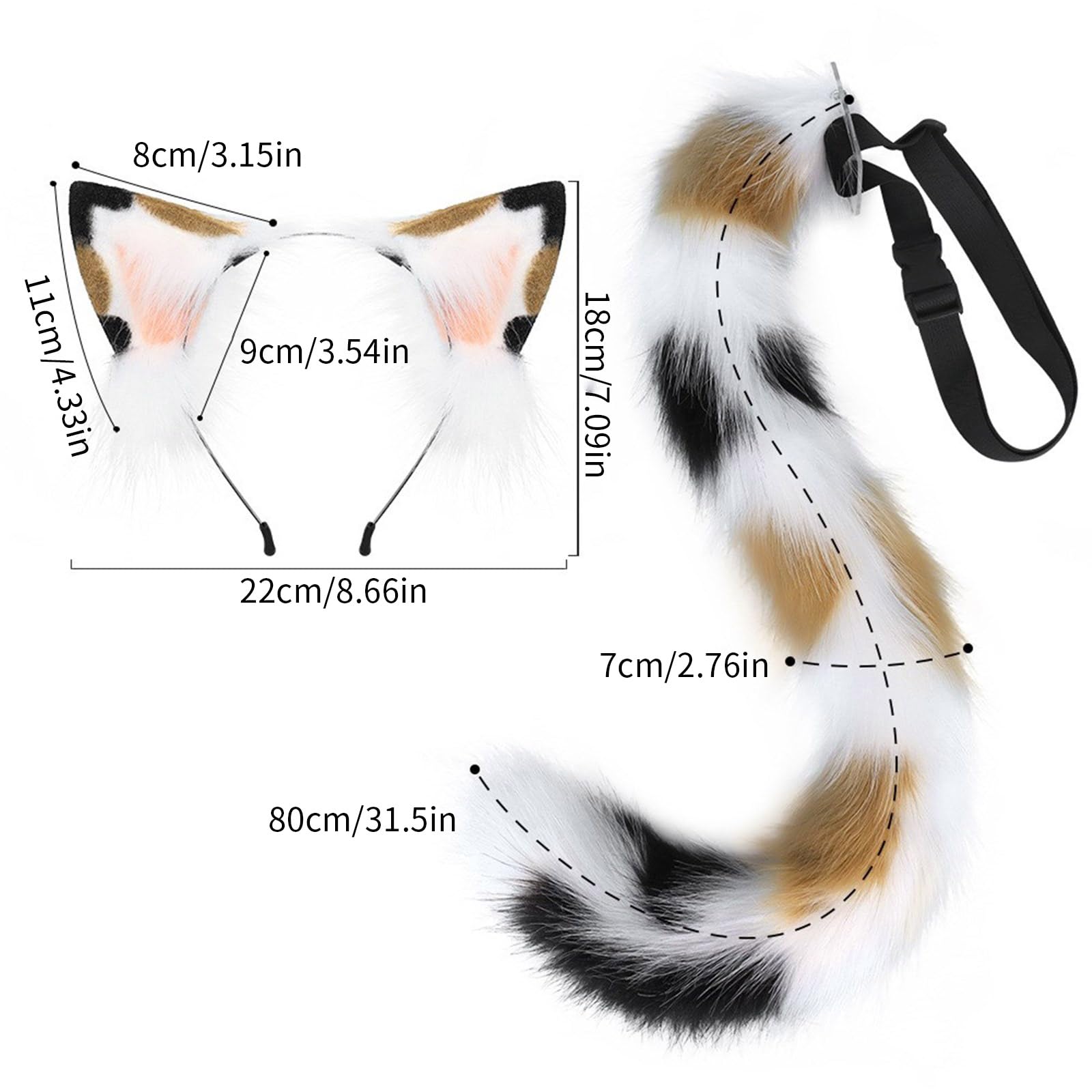 Juego de diadema de 1/2 piezas con gatos, lobo,