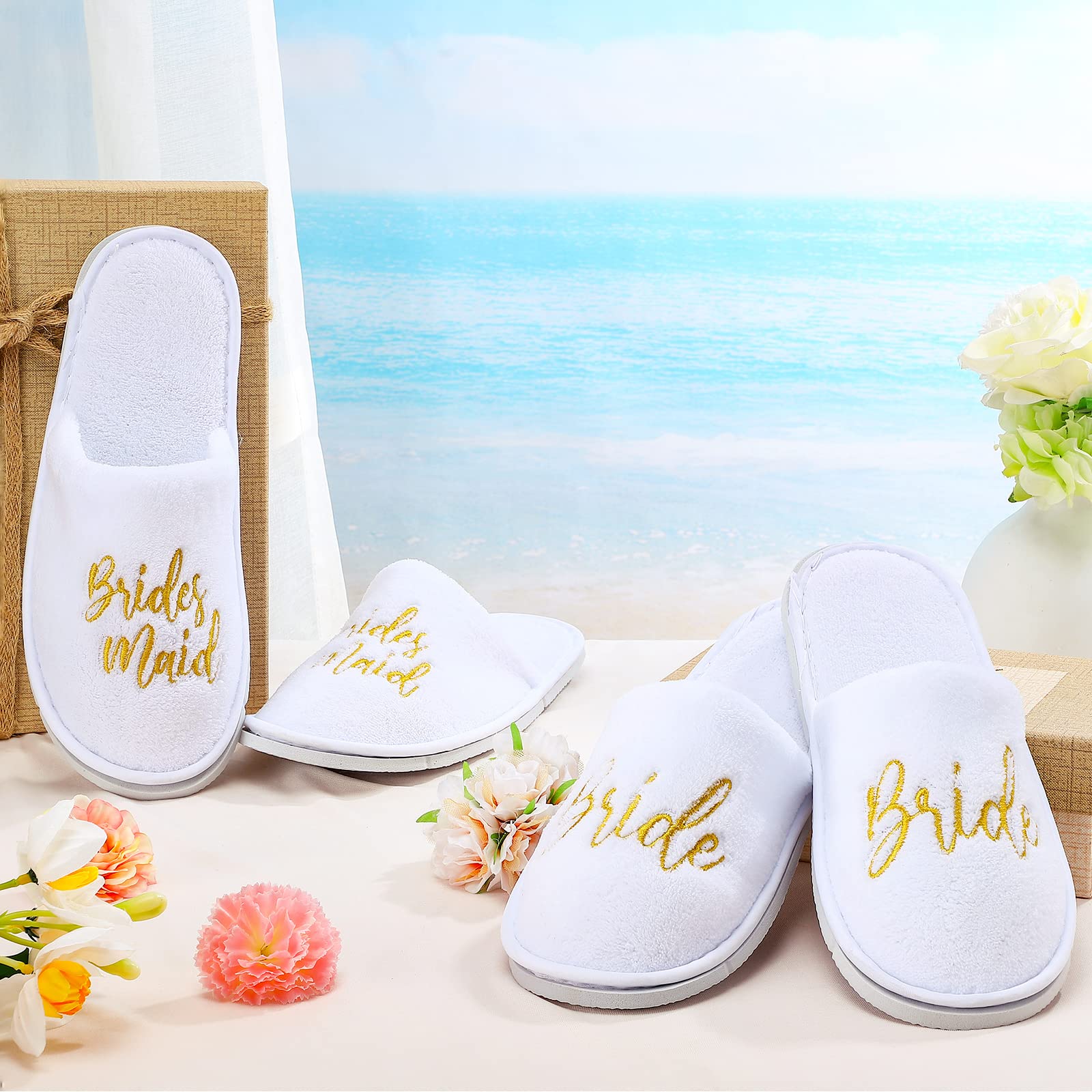 Pairs Bride Slippers Wedding Bridal I Do Slippers Brides