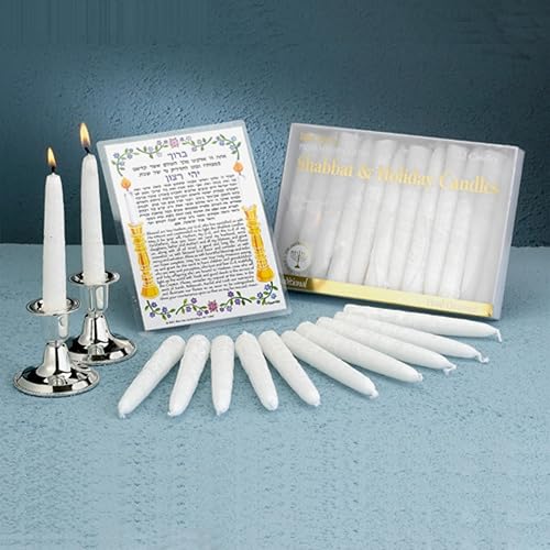 Miniatura 16 de Rite Lite - Velas de Shabbat - 12 piezas - Empaquetadas en una hermosa caja con una tarjeta artística regalos de Shabat, velas rosas de Shabbos