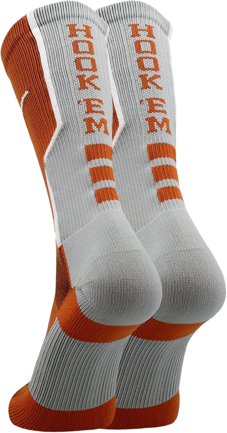 TCK NCAA Perimeter Crew Sock, Athletic Performance Team Sports Socks for Men and Women, Moisture Wicking, Officially Licensed