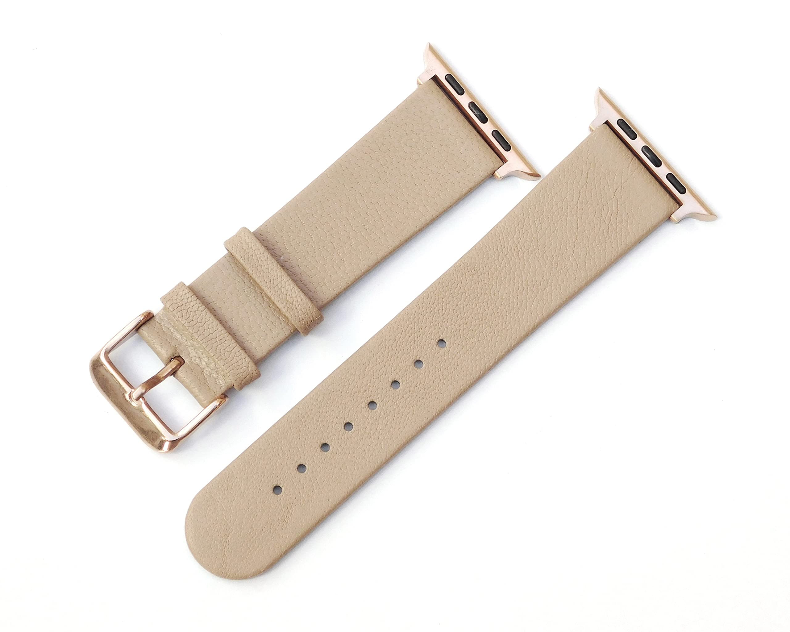 Stech Leather Strap Compatible Apple Watch SE & Series 7 6 5 4 3 2 1 for Men and Women, 42mm 44mm 45mm, Cream Texture + Rose Gold (Buckle & Adapter)(Watch Not Included) (B09Q1DS4ZG) Amazon Price History, Amazon Price Tracker